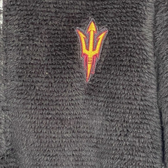 BoxerCraft Fuzzy Cozy Fleece Pullover Sweater  XS Black White Mid Button Sports - Picture 6 of 12